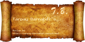 Tarpay Barnabás névjegykártya