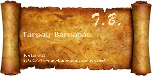 Tarpay Barnabás névjegykártya
