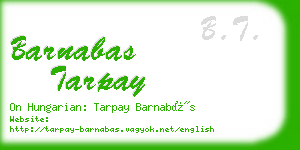 barnabas tarpay business card